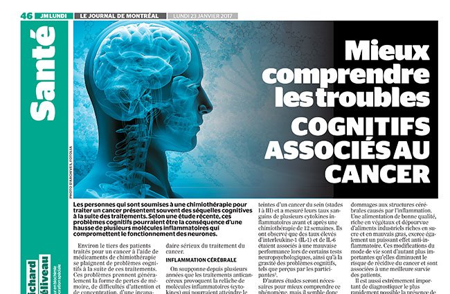 Chronique prévention de Richard Béliveau dans le Journal de Montréal