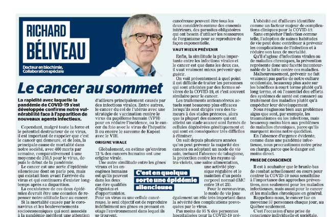 Richard Béliveau - collaboration spéciale - Journal de Montréal