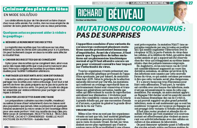 Richard Béliveau - collaboration spéciale - Journal de Montréal
