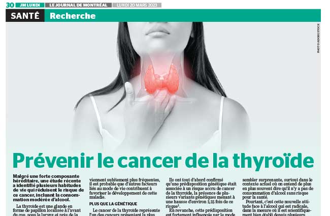 Chroniques - Prévenir le cancer de la thyroïde - Chaire en ...